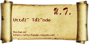 Uttó Tünde névjegykártya